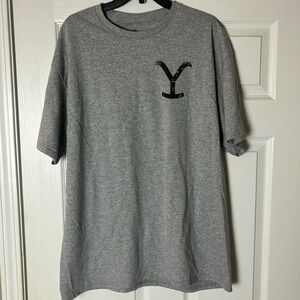Yellowstone Men’s XL Gray T-shirt “Ride for the Brand” Rip New
